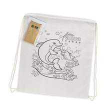 Load image into Gallery viewer, Cotton Colouring Drawstring Backpack
