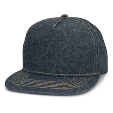 Load image into Gallery viewer, Denim Flat Peak Cap
