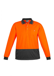 Unisex Hi Vis Basic Spliced Polo - Long Sleeve