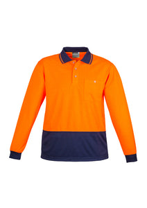 Unisex Hi Vis Basic Spliced Polo - Long Sleeve