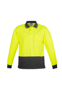 Unisex Hi Vis Basic Spliced Polo - Long Sleeve