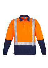 Load image into Gallery viewer, Mens Hi Vis Spliced Polo - Long Sleeve Shoulder Taped
