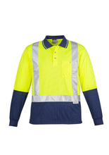 Load image into Gallery viewer, Mens Hi Vis Spliced Polo - Long Sleeve Shoulder Taped
