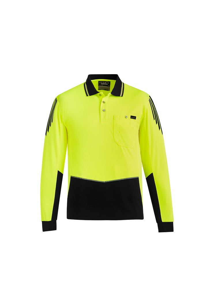 Mens Hi Vis Flux L/S Polo