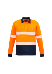 Unisex Hi Vis Segmented L/S Polo - Hoop Taped