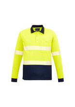 Load image into Gallery viewer, Unisex Hi Vis Segmented L/S Polo - Hoop Taped
