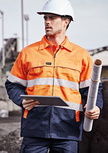 Mens Hi Vis Cotton Drill Jacket