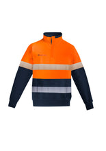 Load image into Gallery viewer, Mens Orange Flame HRC 2 Hoop Taped 1/4 Zip Brushed Fleece
