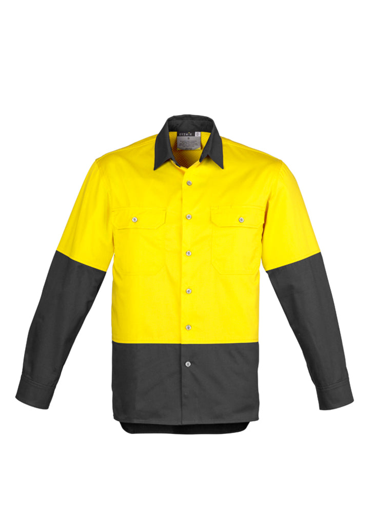 Mens Hi Vis Spliced Industrial Shirt