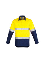 Load image into Gallery viewer, Mens Hi Vis Closed Front L/S Shirt - Hoop Taped
