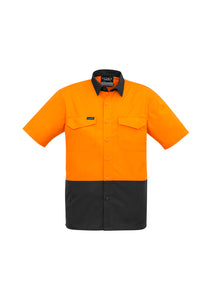 Mens Rugged Cooling Hi Vis Spliced S/S Shirt