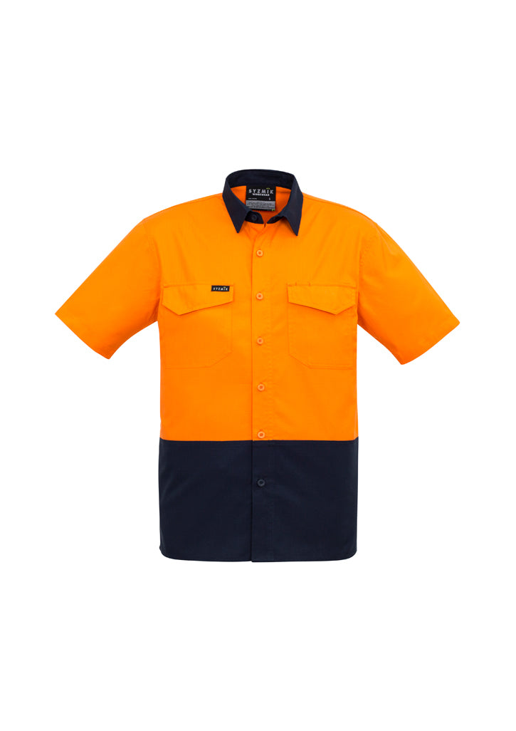 Mens Rugged Cooling Hi Vis Spliced S/S Shirt